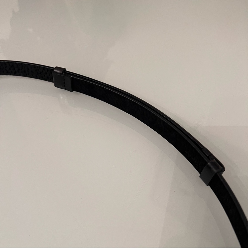 GENUINE LEATHER Hook Belt Black Adjustable Statement Waist Belt - Picture 4 of 8